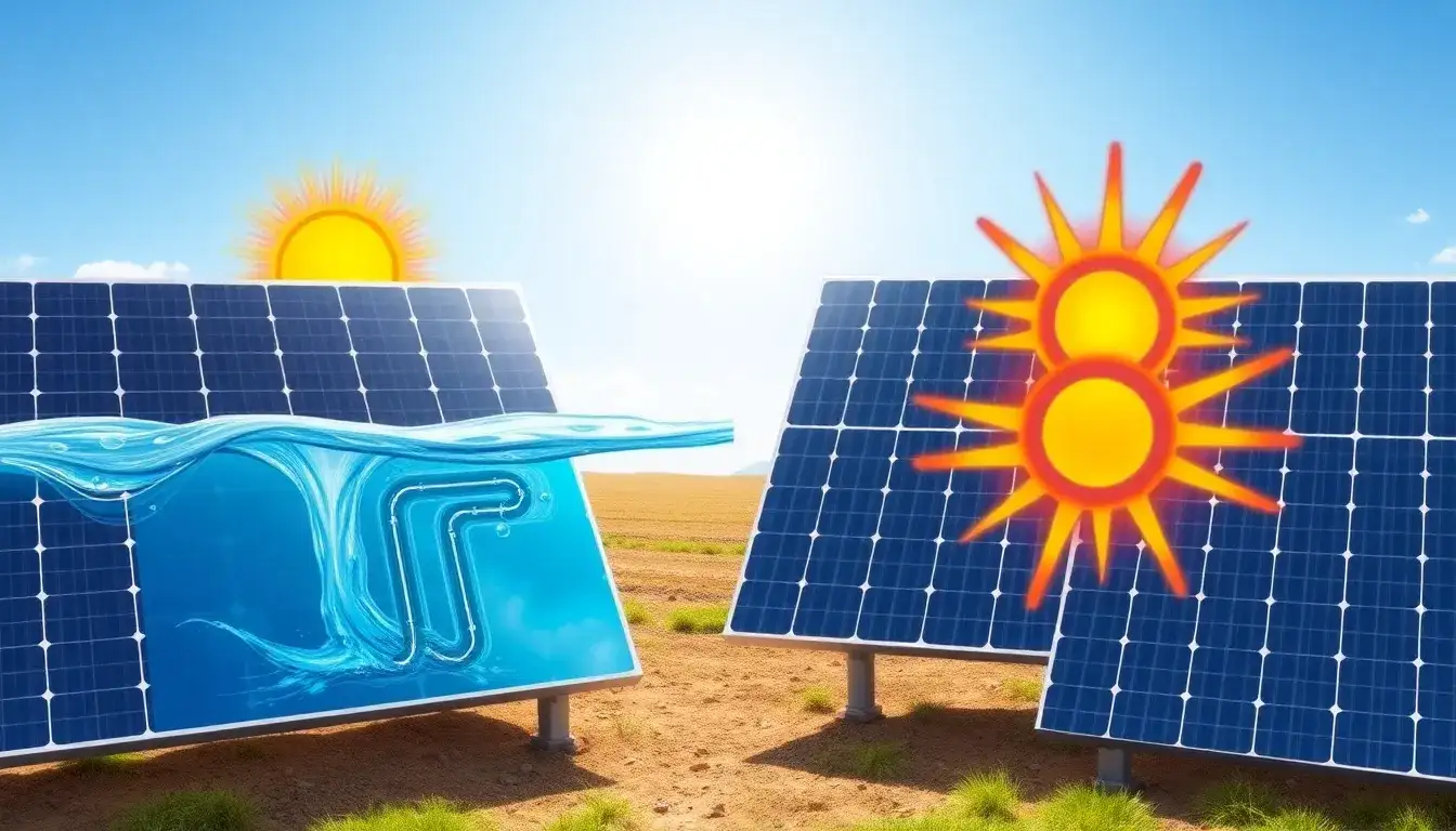 How does water cooling compare to air cooling for solar panels