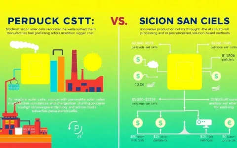 How do the production costs of perovskite solar cells compare to those of silicon solar cells