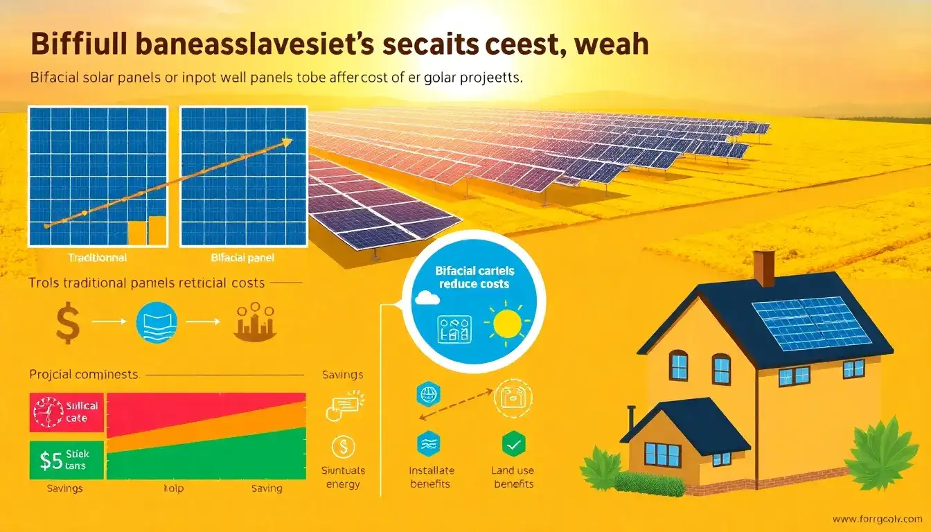 How do bifacial solar panels affect the overall cost of solar energy projects