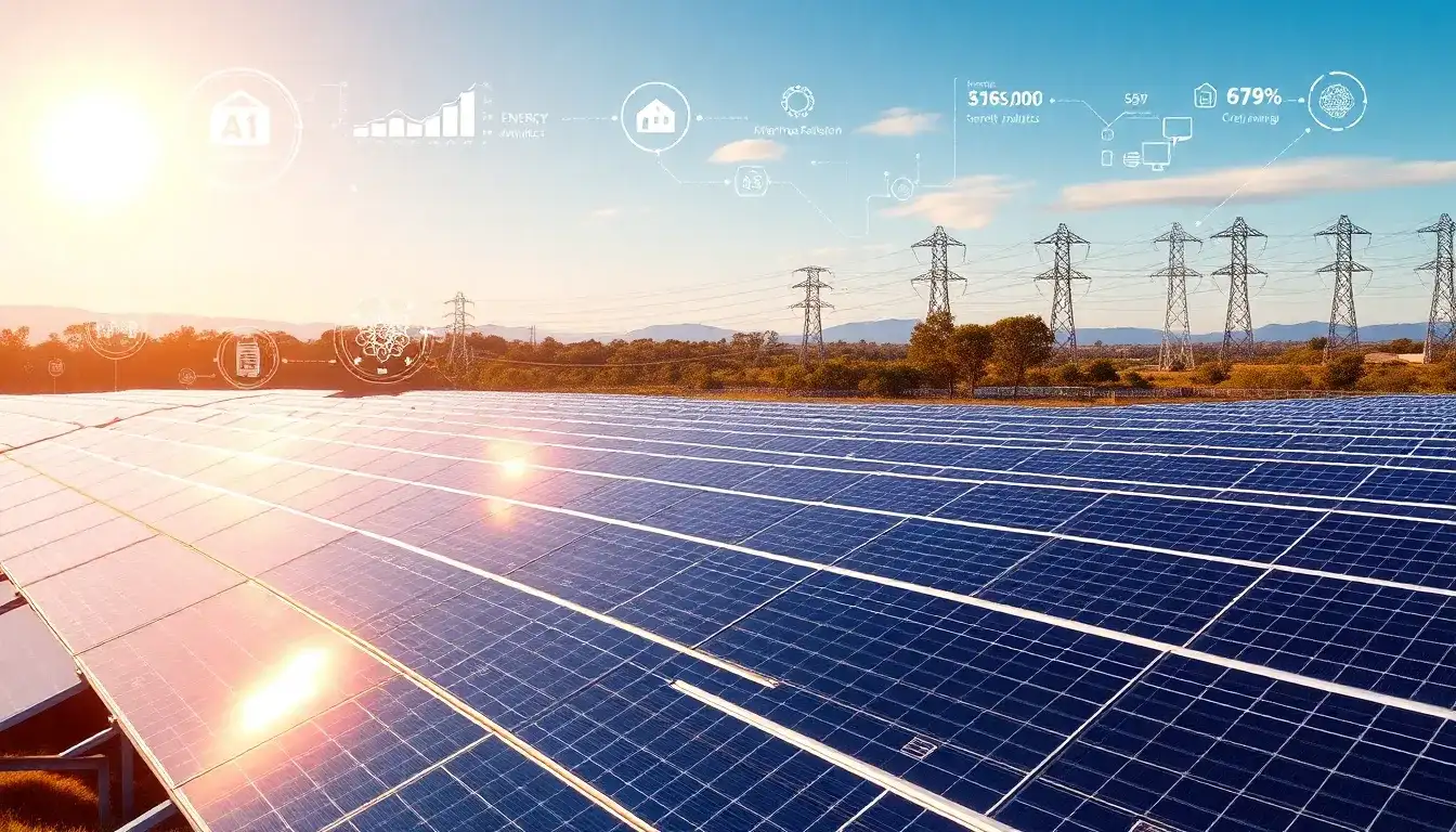 How does AI-powered energy management improve the efficiency of solar panels