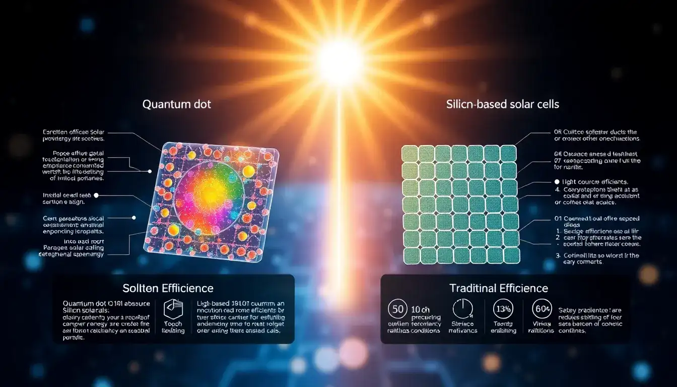 How do quantum dot solar cells compare to traditional silicon-based solar cells in terms of efficiency