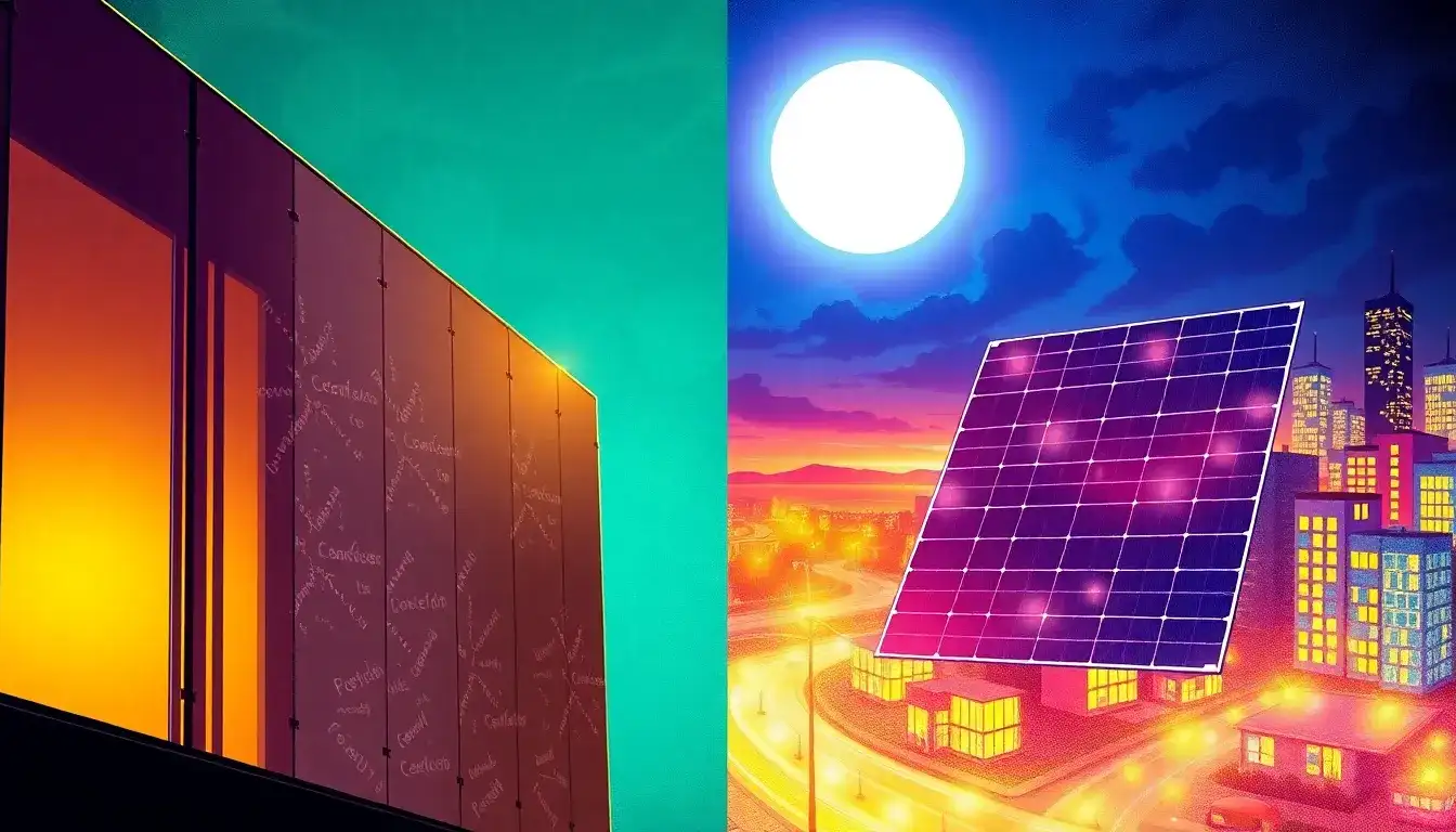 How do thermochromic photovoltaic glass and night solar panels work