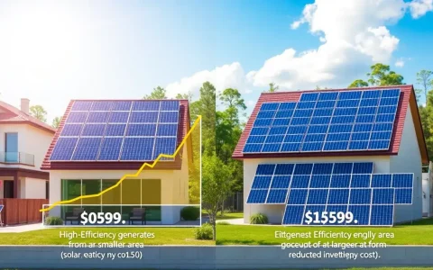 How does the efficiency of solar panels impact their upfront cost