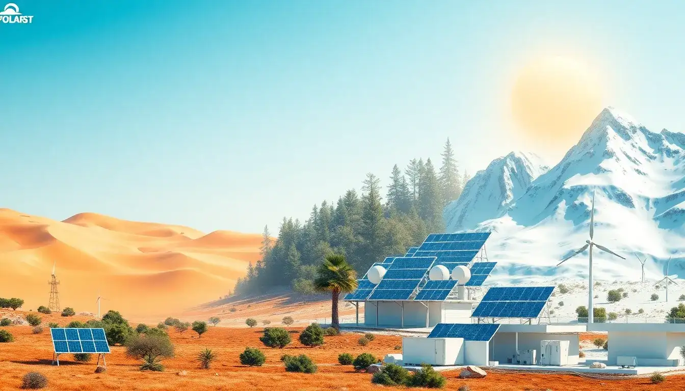 How does the efficiency of solar panels affect their ability to generate electricity in different climates