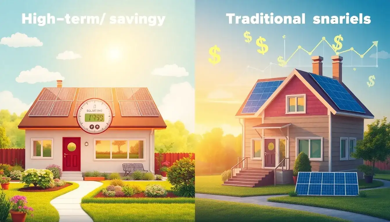 What are the long-term savings of high-efficiency solar panels compared to traditional ones