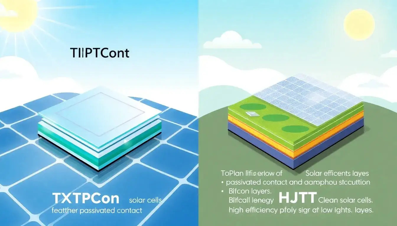 What are the key differences between TOPCon and HJT solar cells