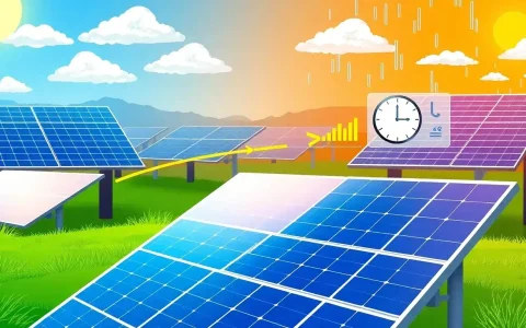 How does temperature impact the performance of solar panels over time