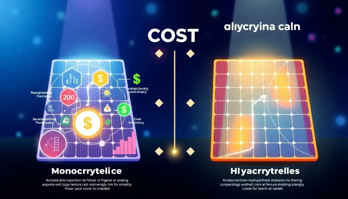 What are the main differences in cost between monocrystalline and polycrystalline solar panels
