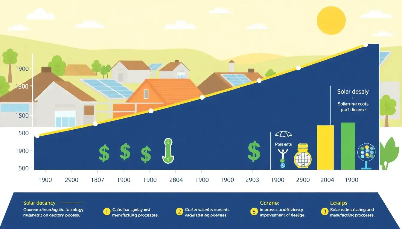 How has the cost of solar panels changed over the past decade