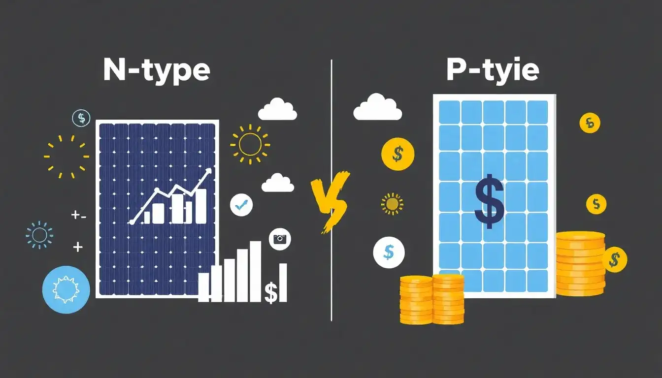 How do N-type solar panels compare to P-type in terms of cost