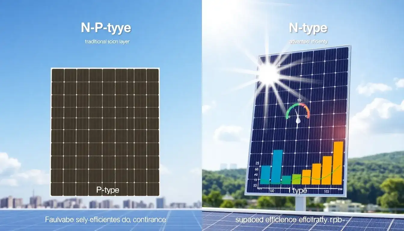 How does the efficiency of N-type solar panels compare to traditional P-type panels