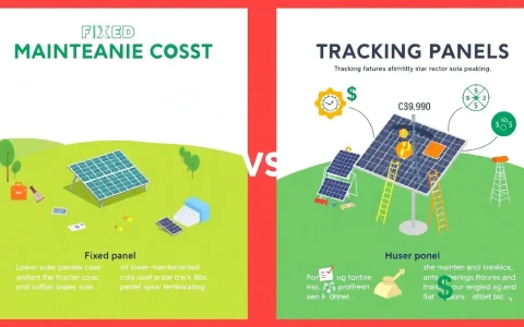 How do maintenance costs compare between fixed and tracking solar panels