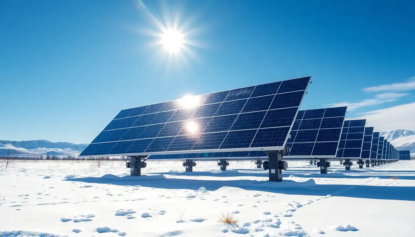 What are the main advantages of using solar trackers in harsh winter climates