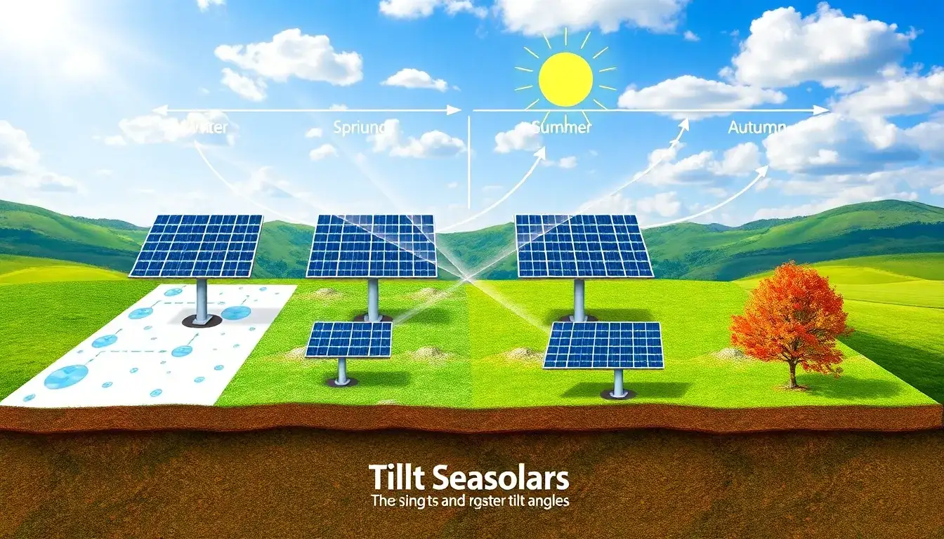 How do seasonal changes affect the optimal tilt angle for solar panels