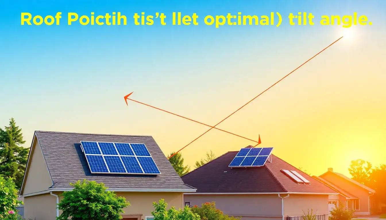 How does the roof pitch affect the optimal tilt angle for solar panels