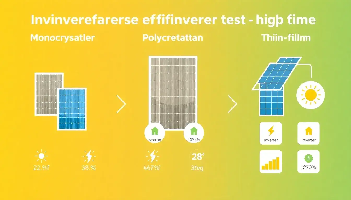 How does inverter efficiency vary with different types of solar panels