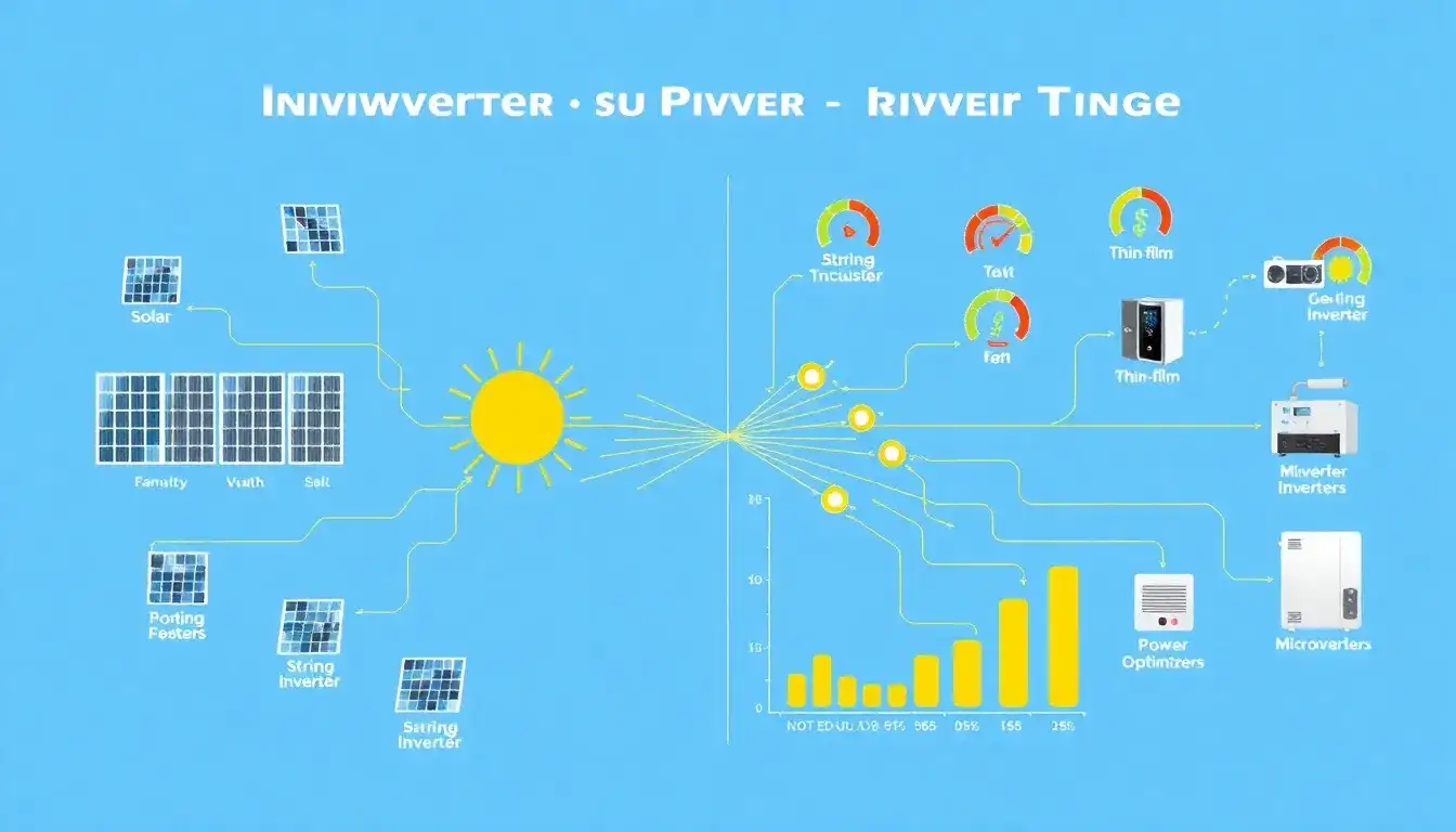How does the efficiency of an inverter change with different types of solar panels