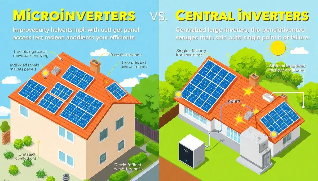 What are the benefits of using microinverters over central inverters