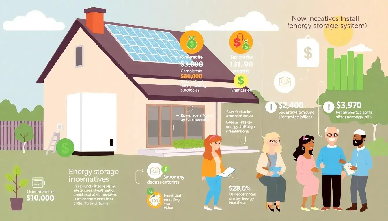 What financial incentives are available for homeowners installing energy storage systems