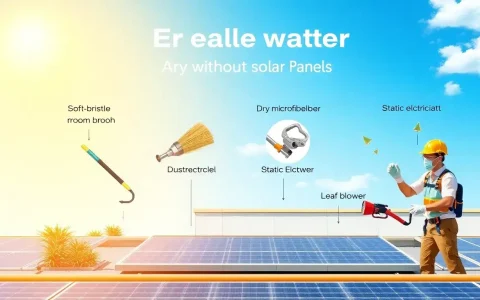 What are the most effective methods for cleaning solar panels without water