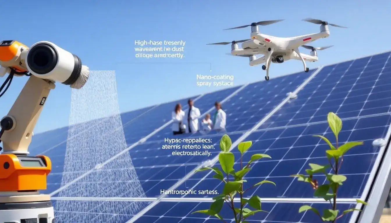 Are there any other methods similar to electrostatic repulsion for cleaning solar panels