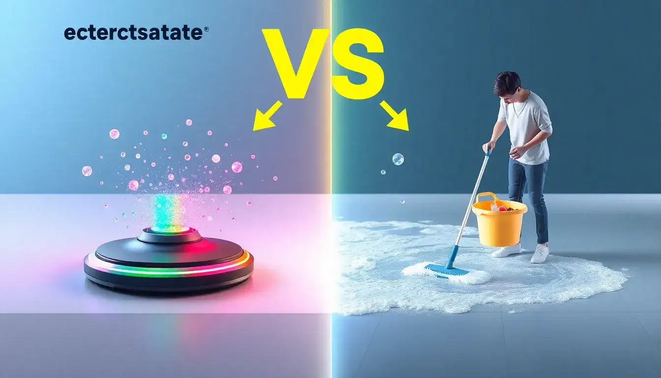 How does the electrostatic repulsion method compare to traditional water-based cleaning methods in terms of efficiency