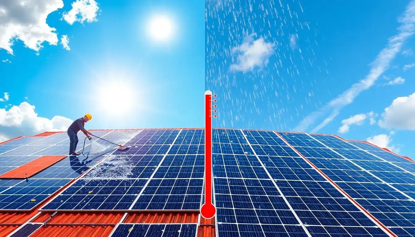 How does weather affect the cleaning schedule of solar panels