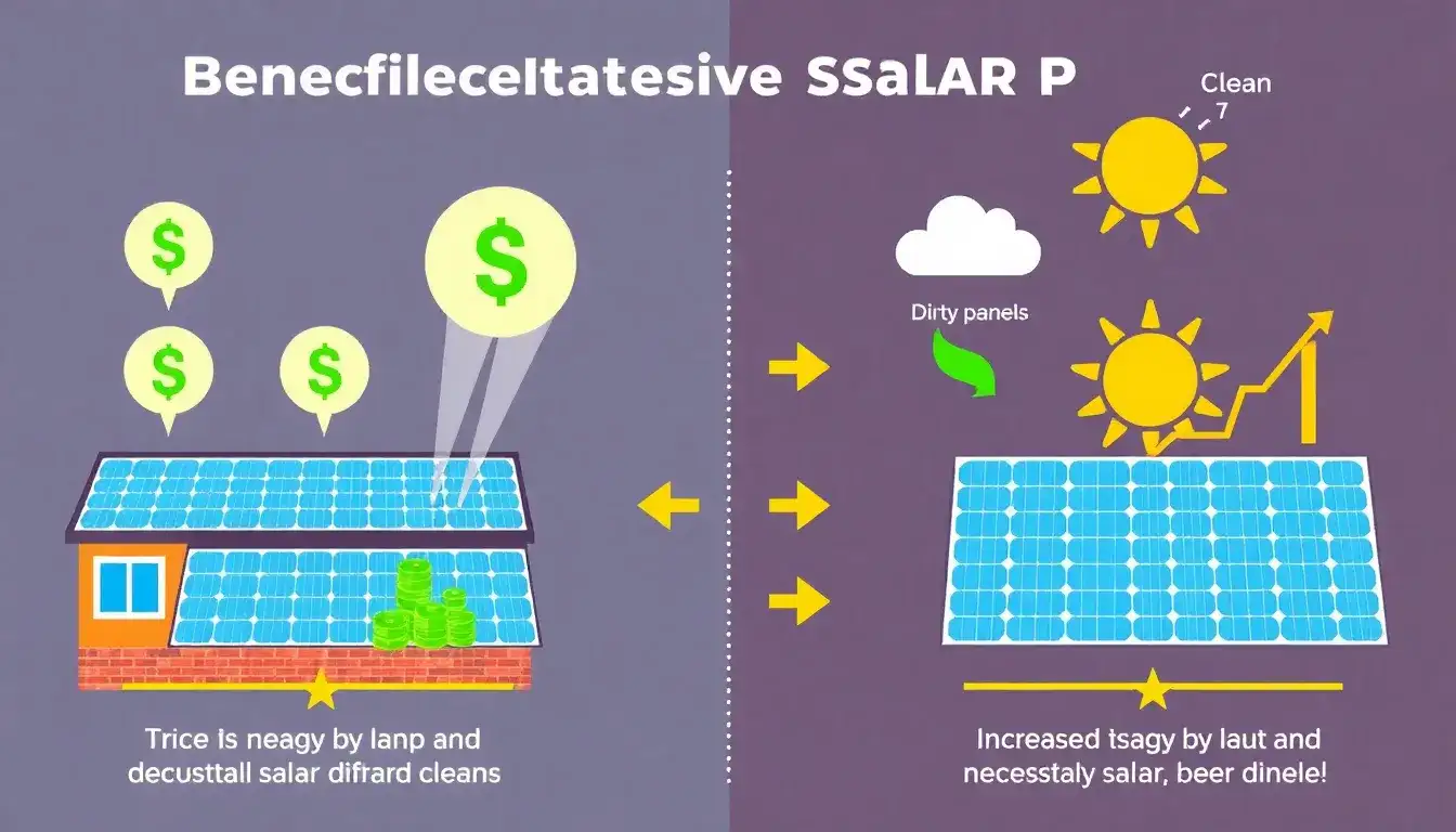What are the financial benefits of regularly cleaning solar panels