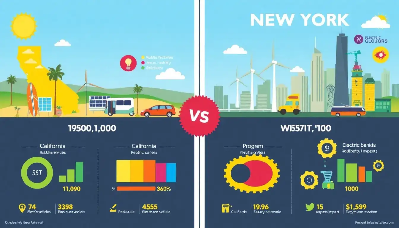 How do the rebate programs in California and New York compare
