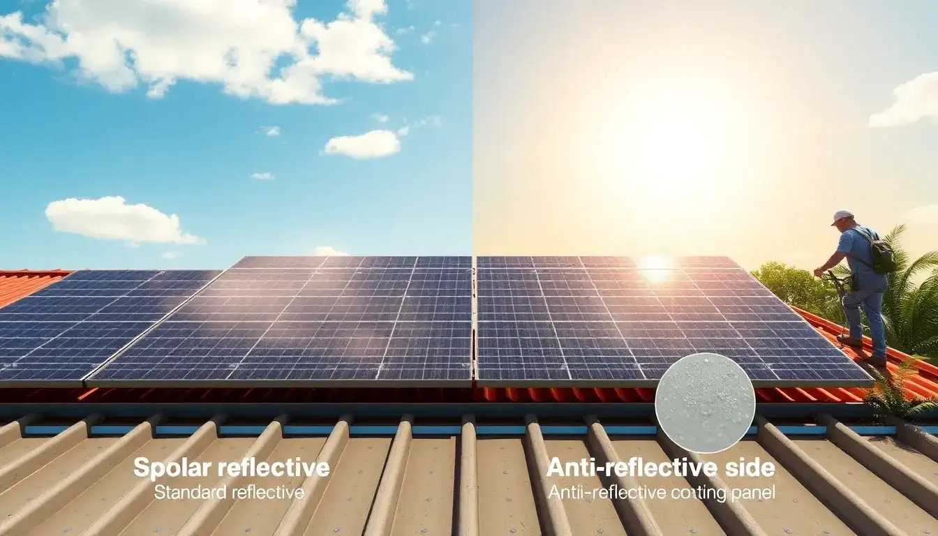 How do anti-reflective coatings affect the maintenance requirements of solar panels
