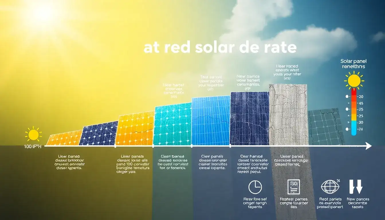 How does the degradation rate of solar panels vary over time