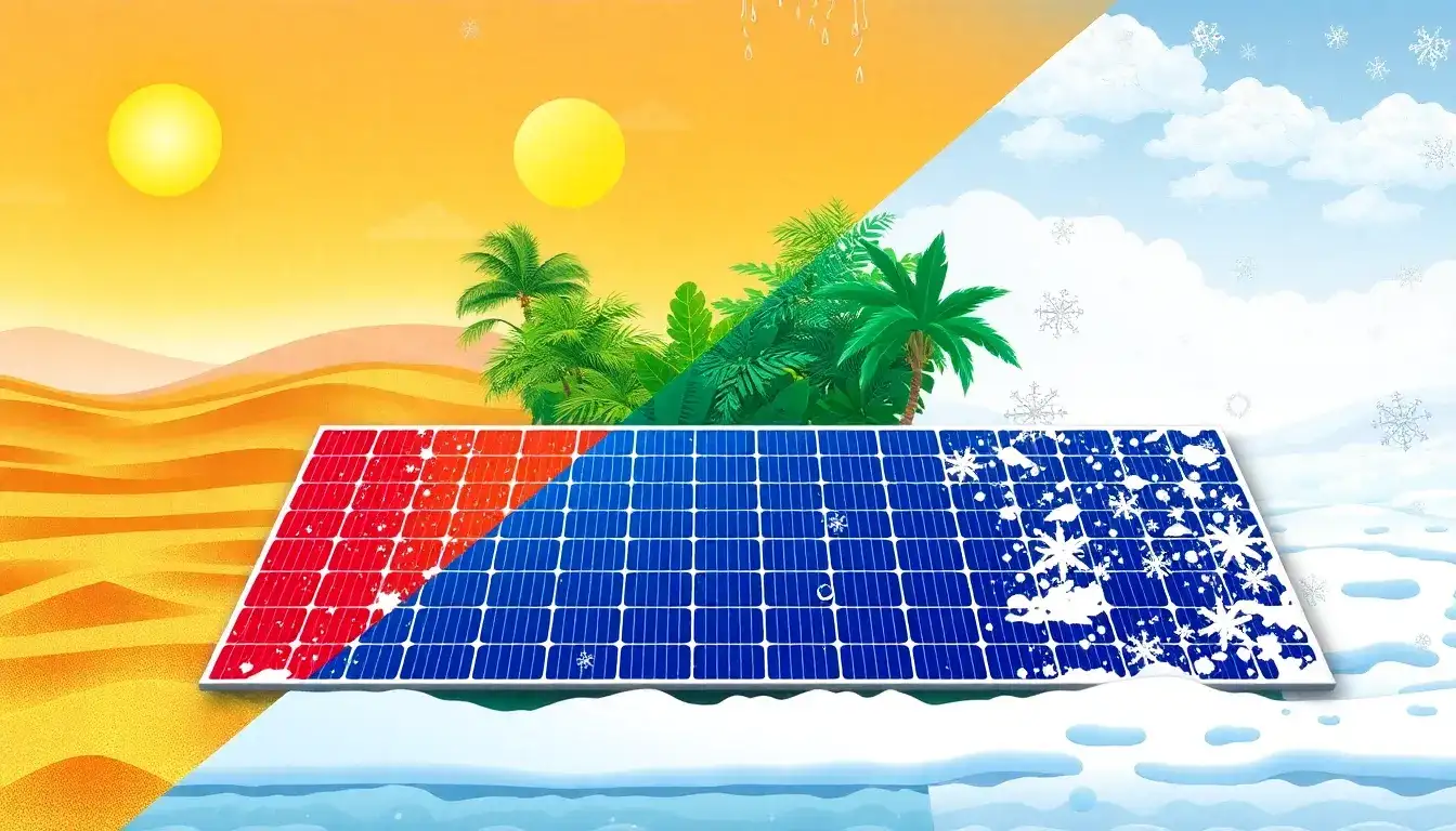 How does the degradation rate of solar panels differ between various climates