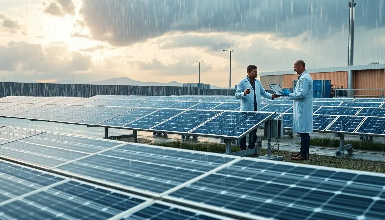 Are there specific technologies or materials that can mitigate the degradation of solar panels in harsh climates