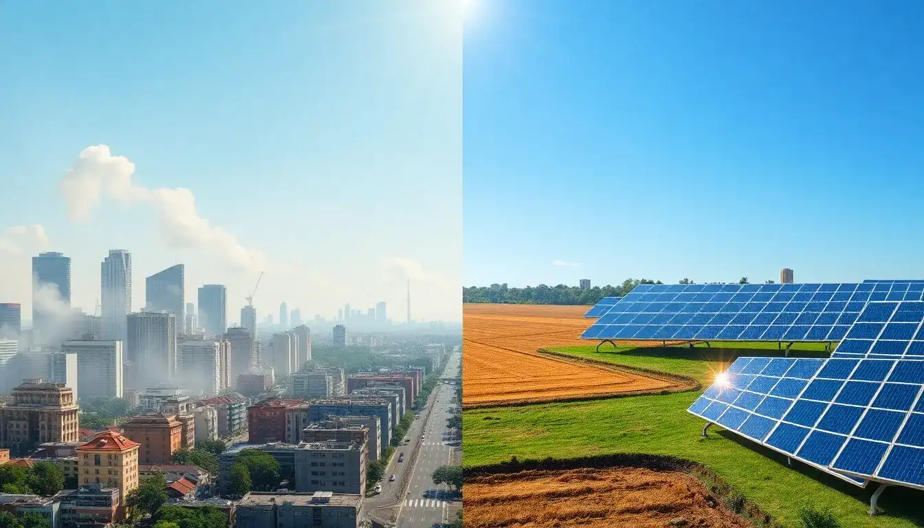 How does the degradation rate of solar panels in urban areas compare to those in rural areas