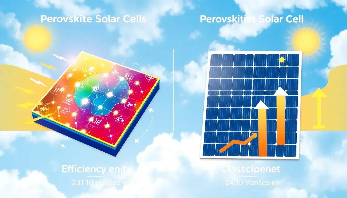 How do perovskite solar cells compare to traditional silicon cells in terms of efficiency