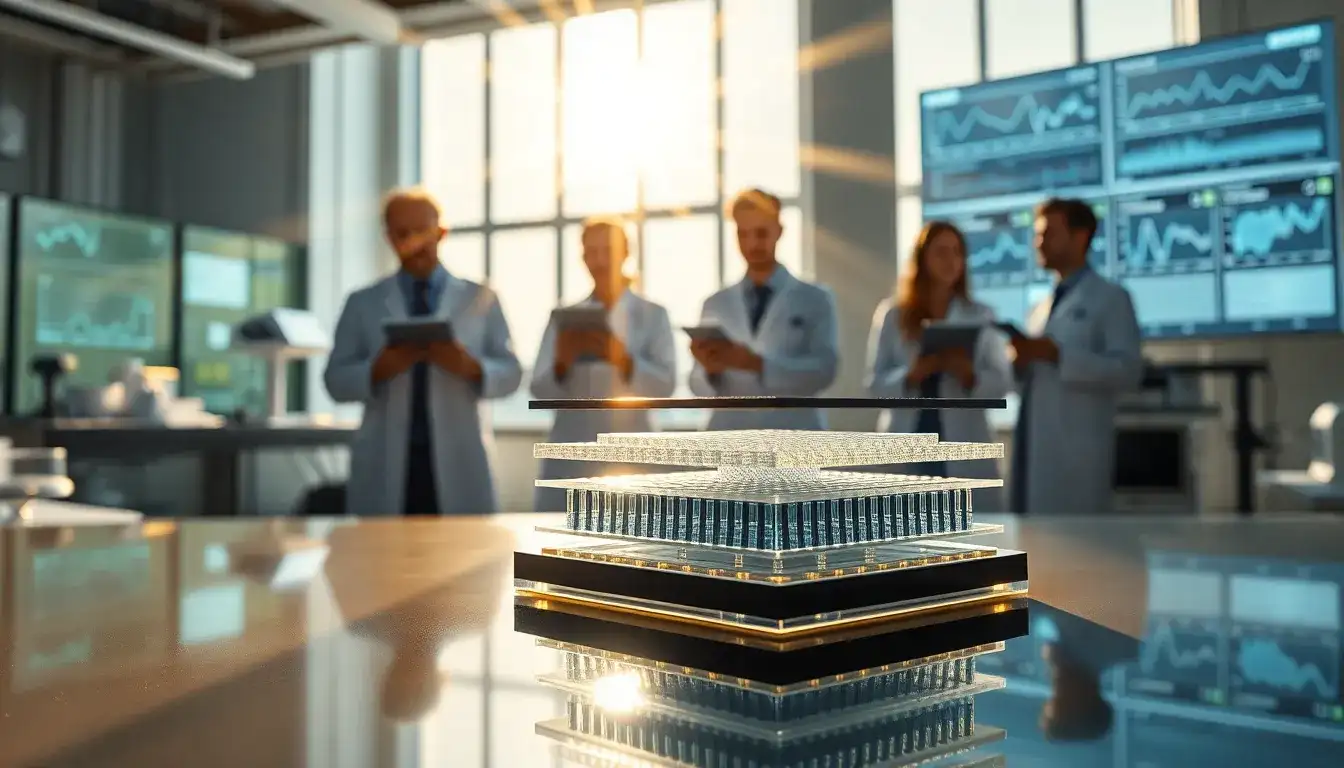 How does the tandem solar cell design improve overall efficiency