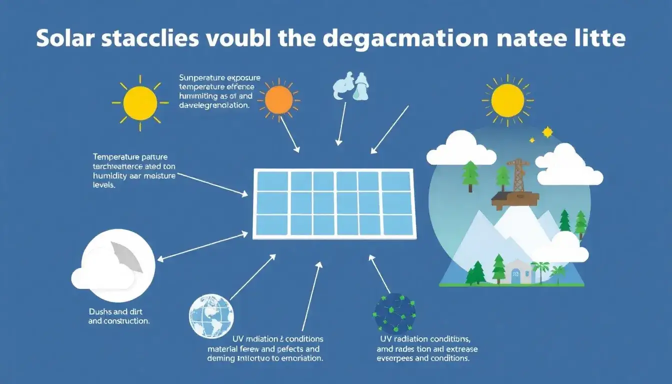 What are the main factors that influence the degradation rate of solar panels