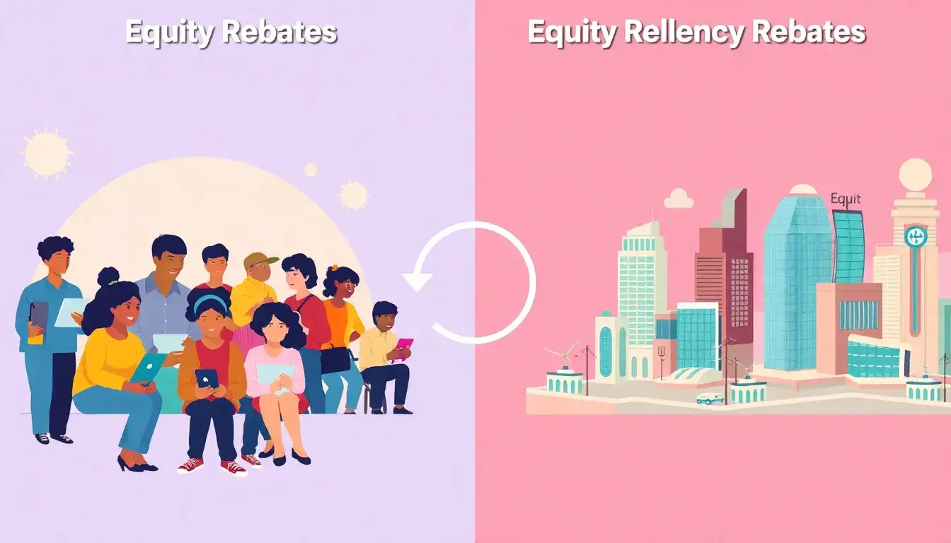 How do the "Equity" and "Equity Resiliency" rebates differ