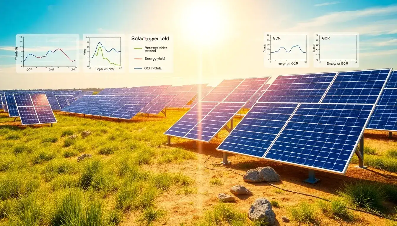 How does the ground coverage ratio (GCR) influence the energy yield of bifacial systems