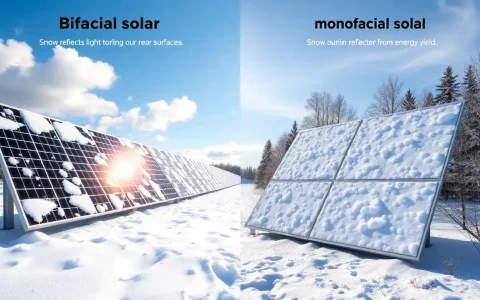How does snow affect the energy yield of bifacial solar panels compared to monofacial ones