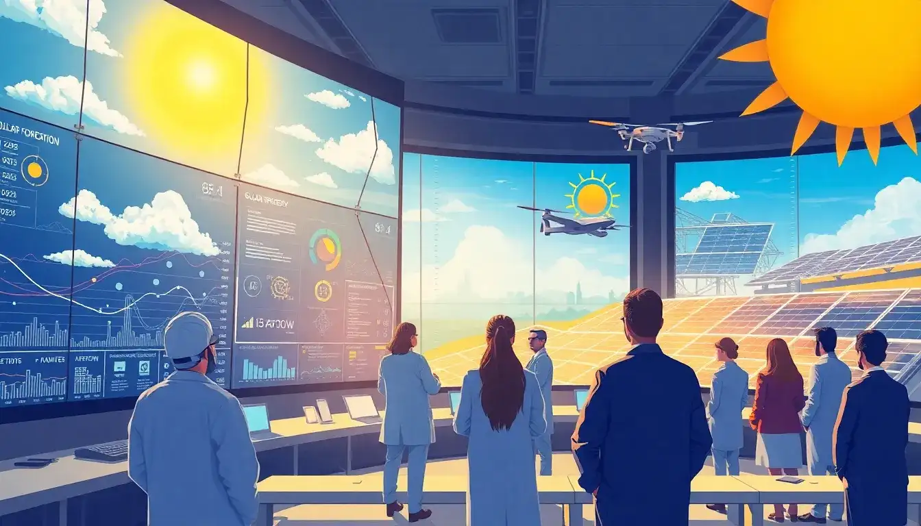 How does AI predict weather patterns for solar energy