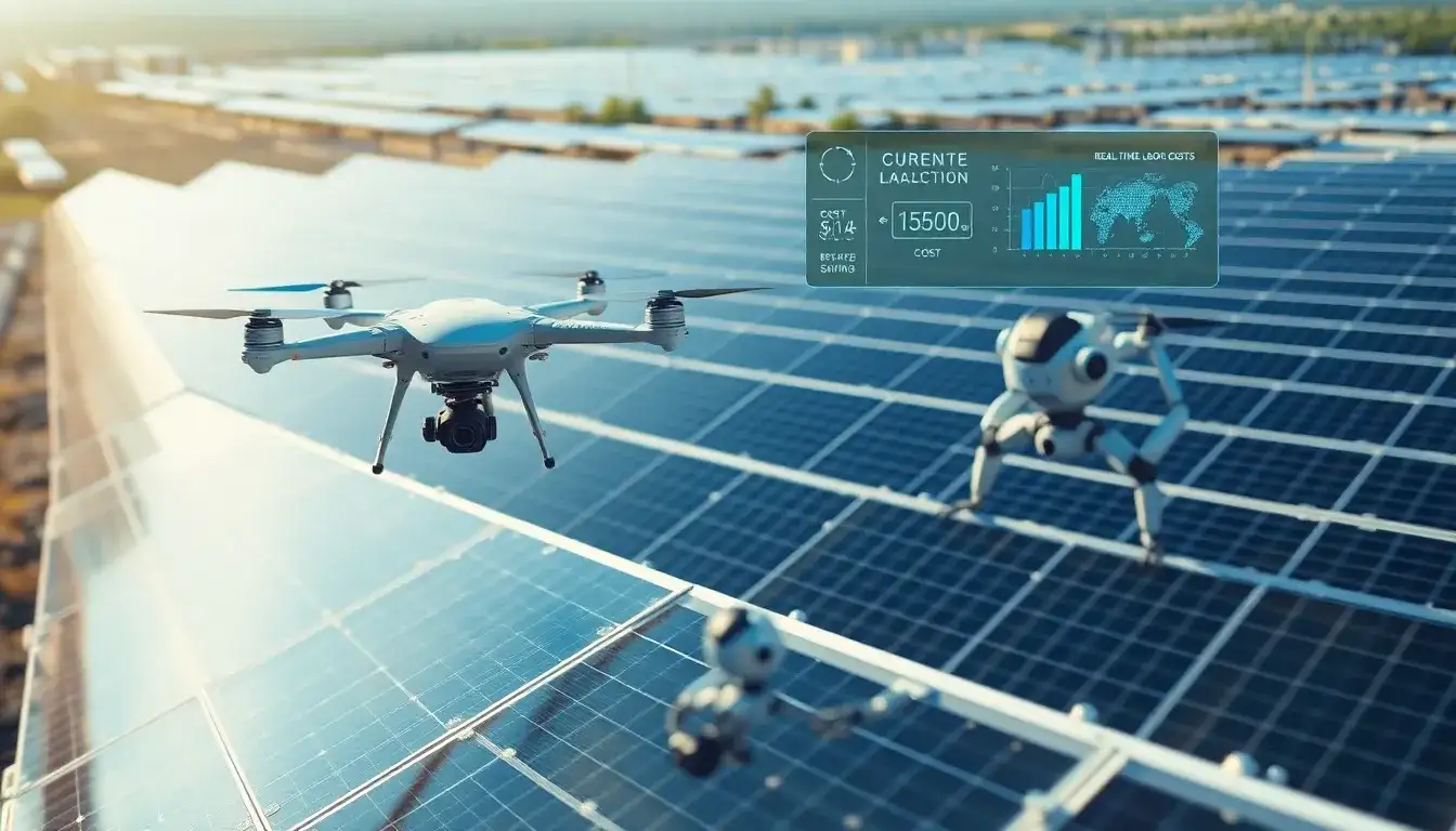 What are the cost savings associated with AI in solar maintenance