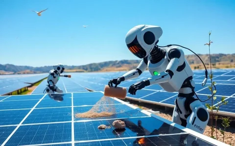 How do AI-powered robots clean solar panels