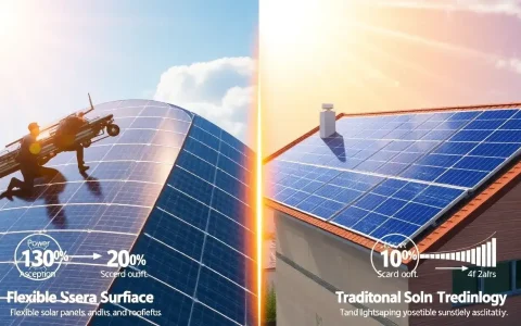 How do flexible solar panels compare to traditional solar panels in terms of efficiency