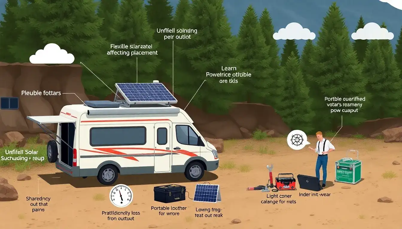 What are the main challenges in using flexible solar panels for off-grid applications