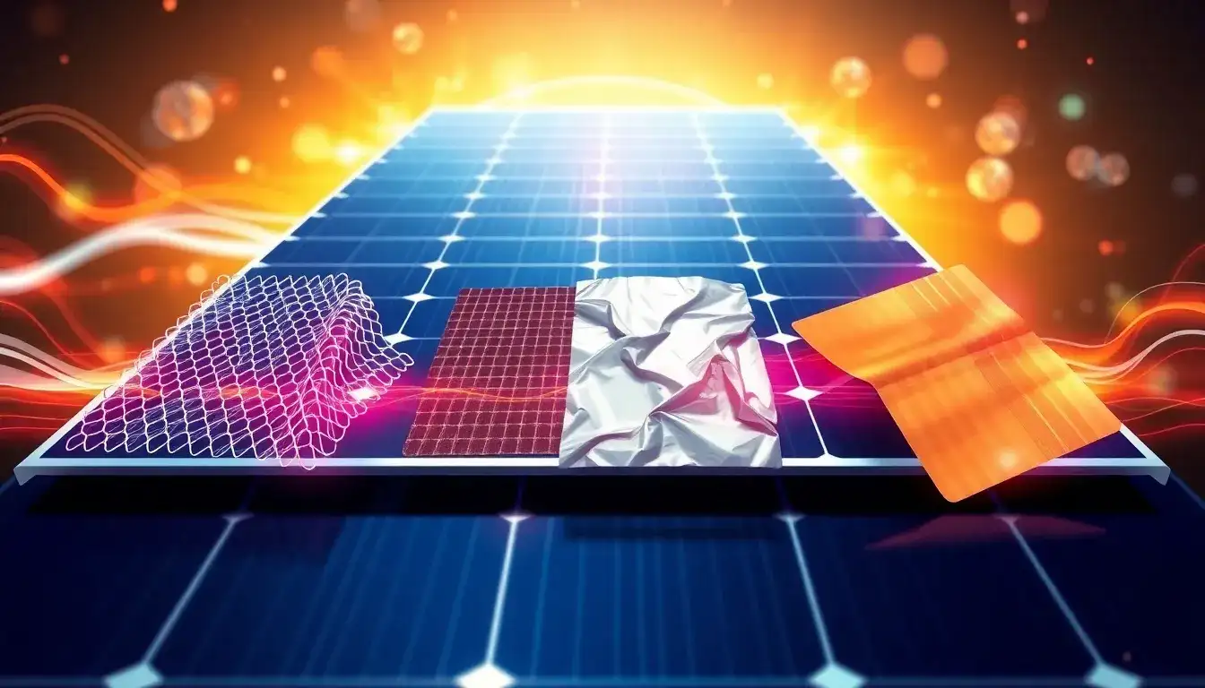 What are the best materials to use for a thermally conductive layer in flexible solar panels