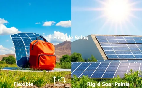 How does the efficiency of flexible solar panels compare to rigid solar panels