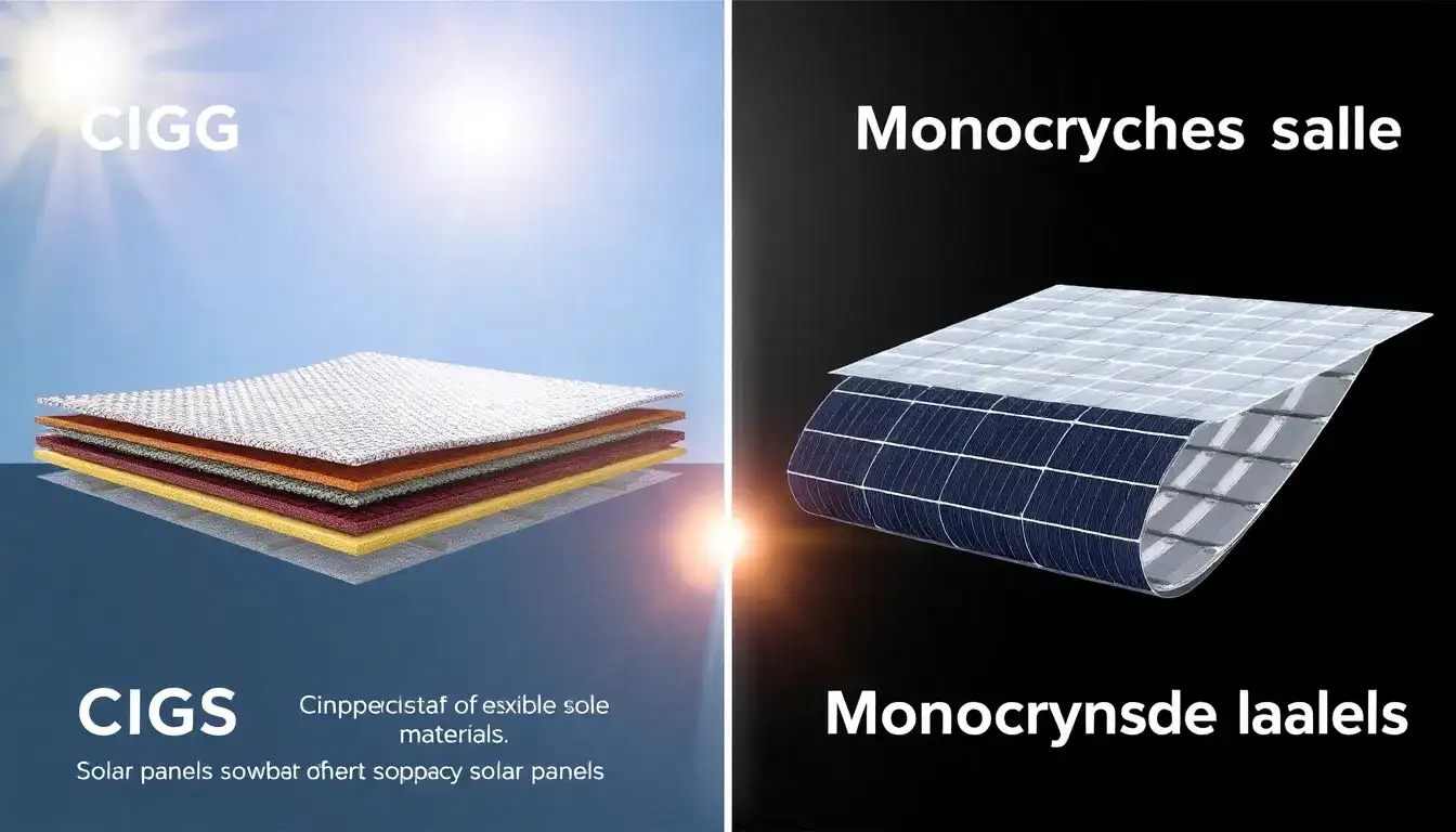 What are the main differences between CIGS and monocrystalline flexible solar panels