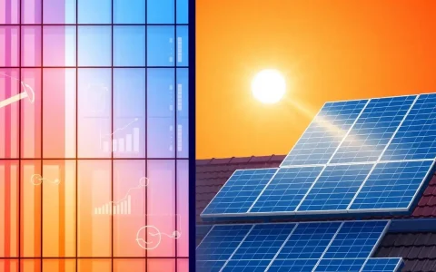 How does the efficiency of thermochromic photovoltaic glass compare to traditional solar panels