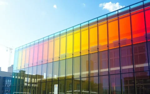 How does the color-changing property of thermochromic photovoltaic glass affect its energy-generating capabilities